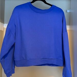 Gap Blue Cropped Crewneck Sweatshirt